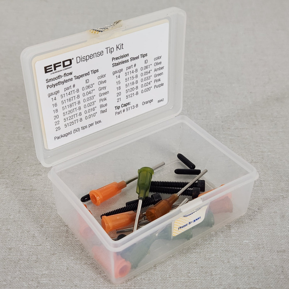 Nordson EFD 7500TK Dispensing Valve Tip Kit 9 Tips Partial Kit