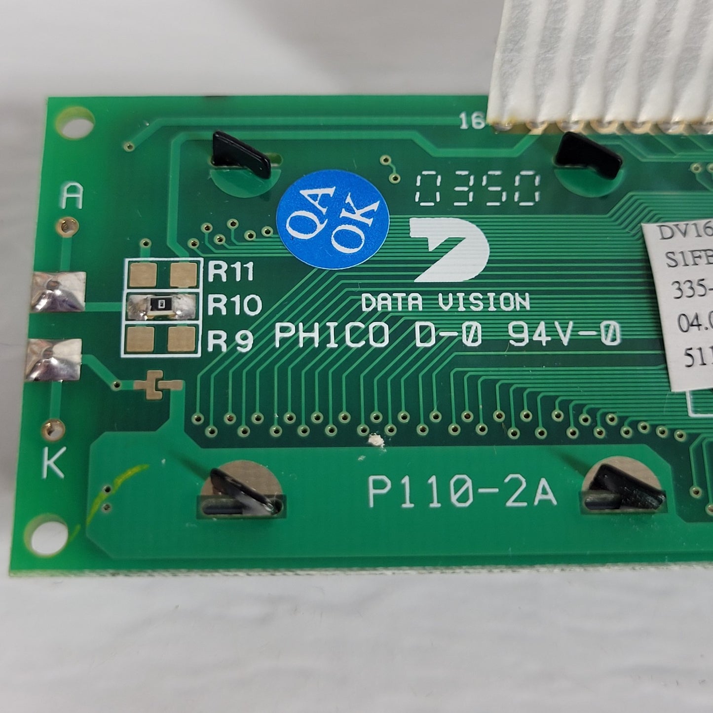 Data Vision DV16100-54 S1FBLY 16x1 Character LCD Module Yellow Green Backlight