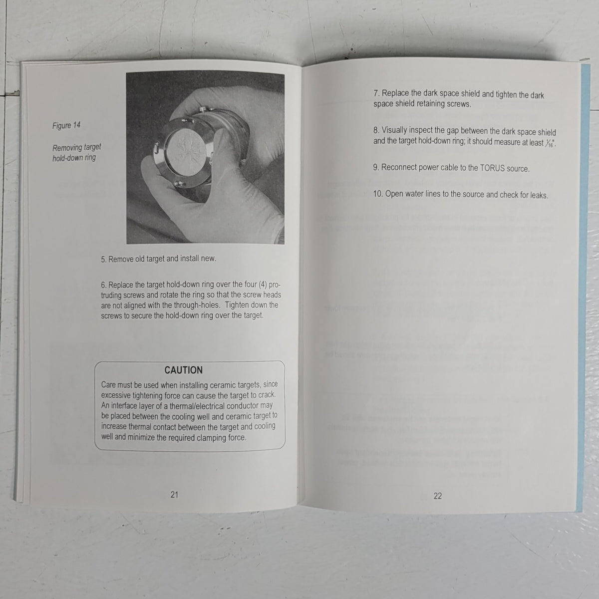 Kurt J Lesker TORUS Magnetron Sputtering Sources Install Operation Manual 3rd Ed
