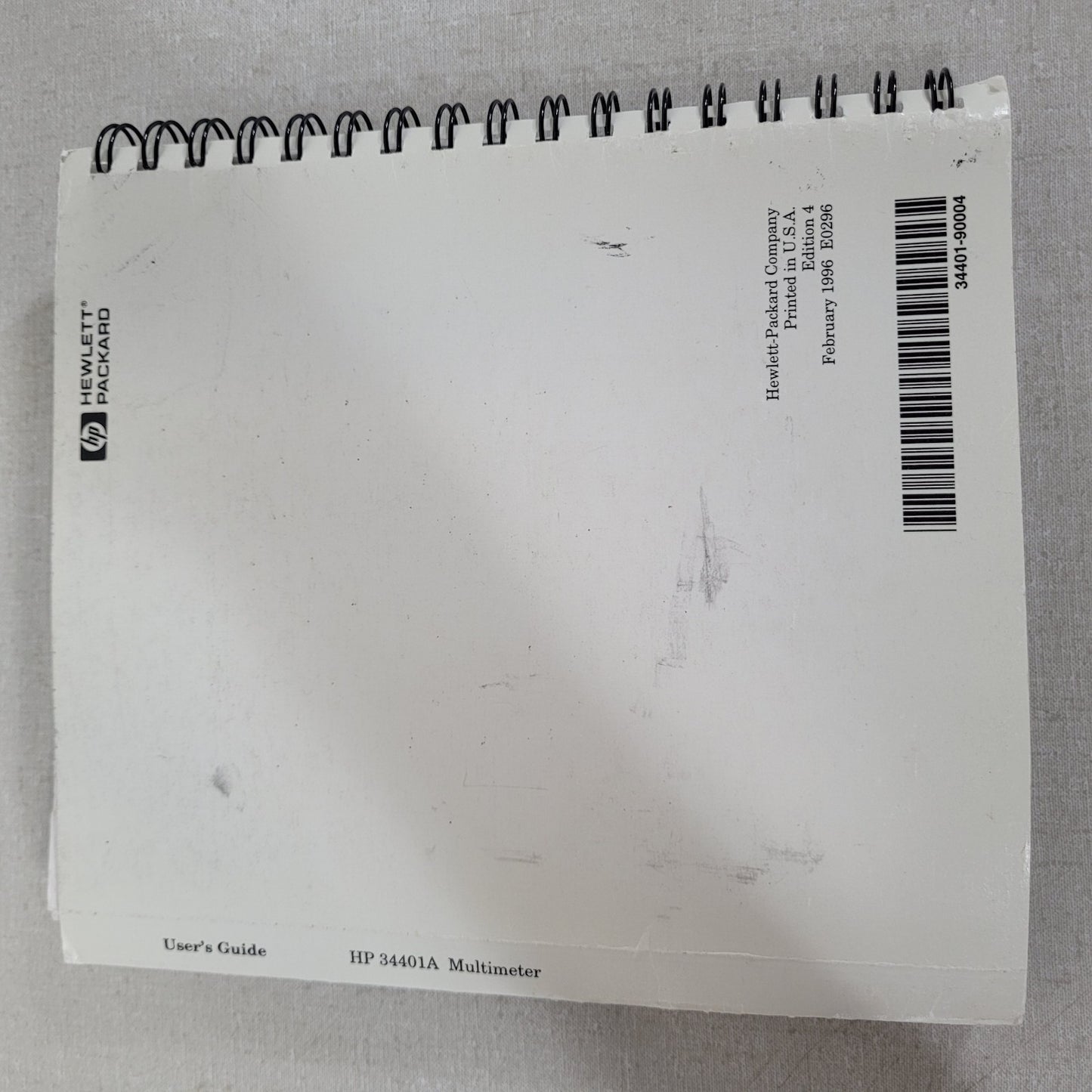 HP Agilent 34401A User Service Quick Reference Manuals 34401-90004 90008 90013