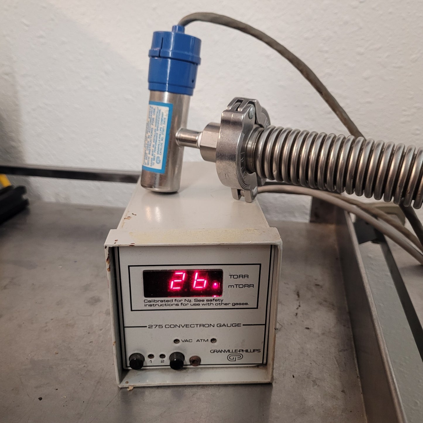 Tested MKS Granville Phillips 275071 Convectron Vacuum Gauge w/ Readout 275