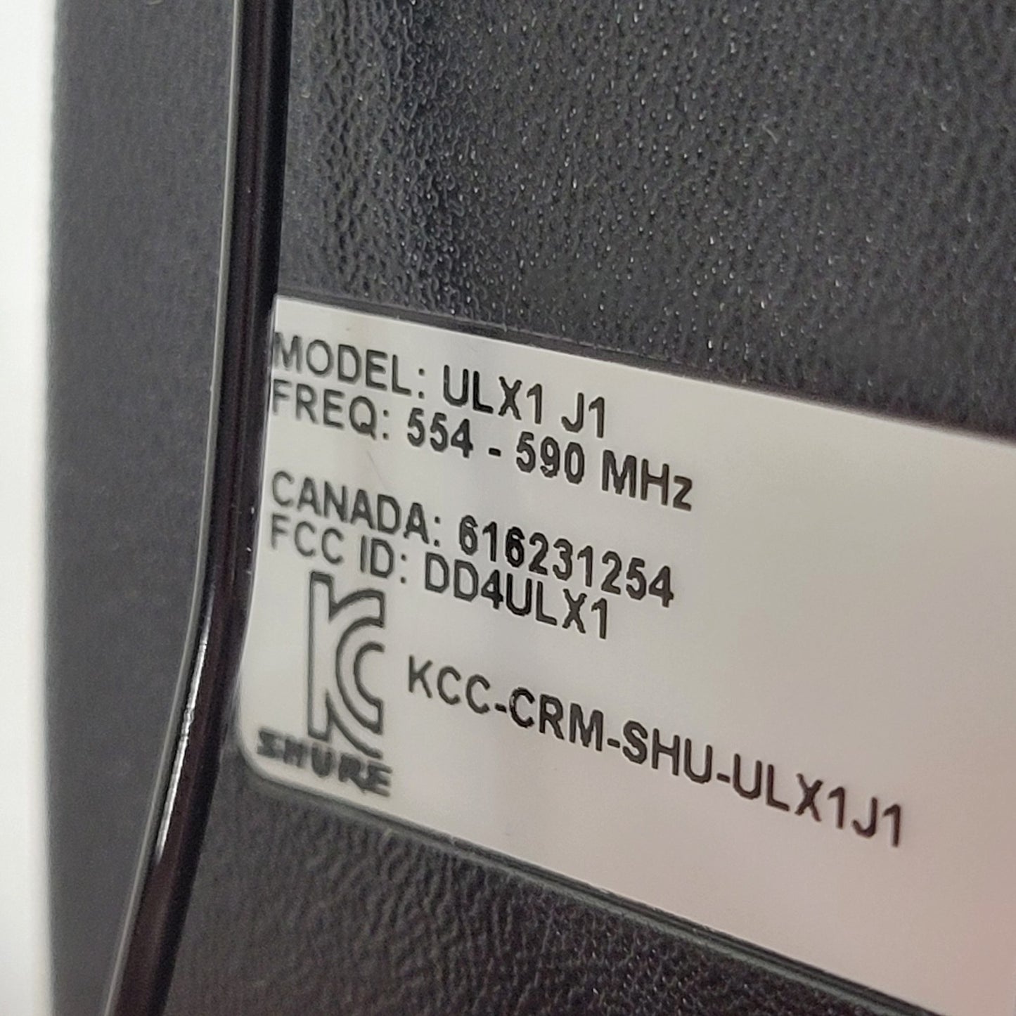 SHURE ULXS4 Receiver and Power Supply, ULX1 J1 Wireless Transmitter 554-590 MHz