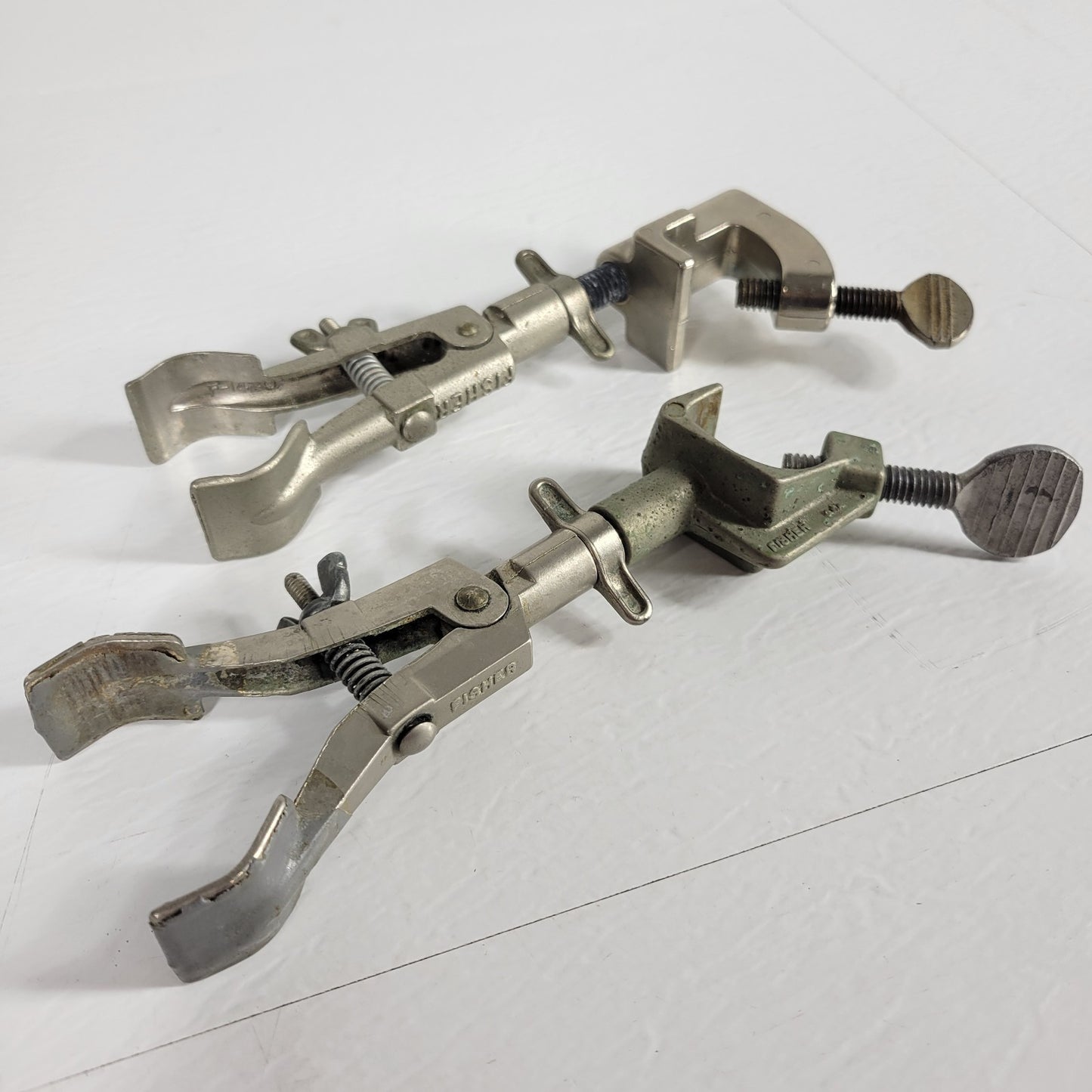 VINTAGE FISHER M14201E Two Castaloy 2-Prong Swivel Extension Clamps
