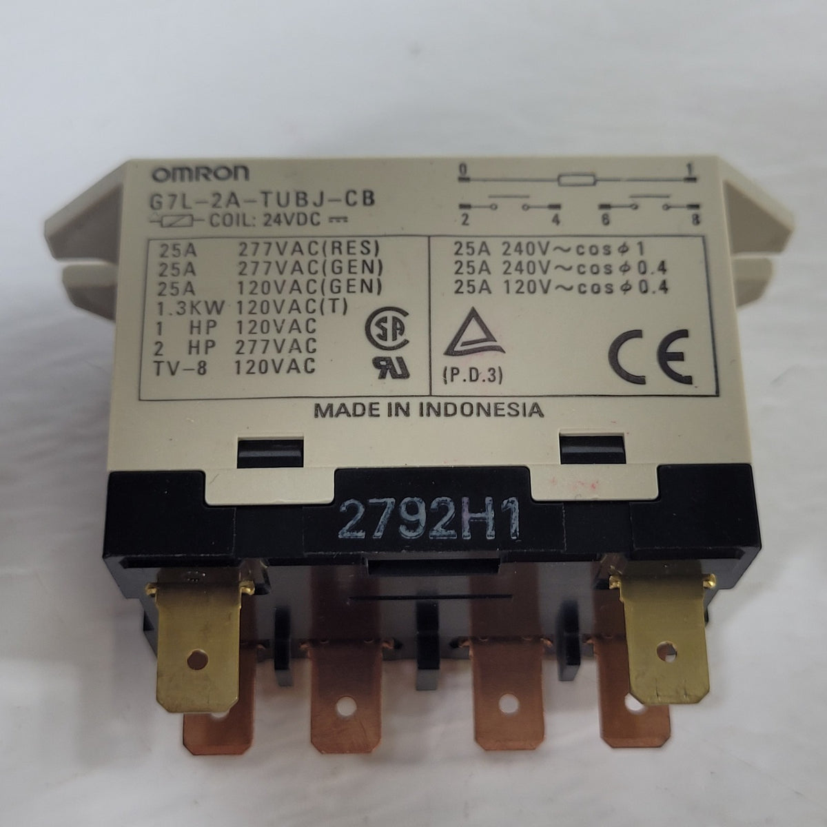 Omron G7L-2A-TUBJ-CB DC24 24VDC 25A DPST-NO 6-Pin Power Relay