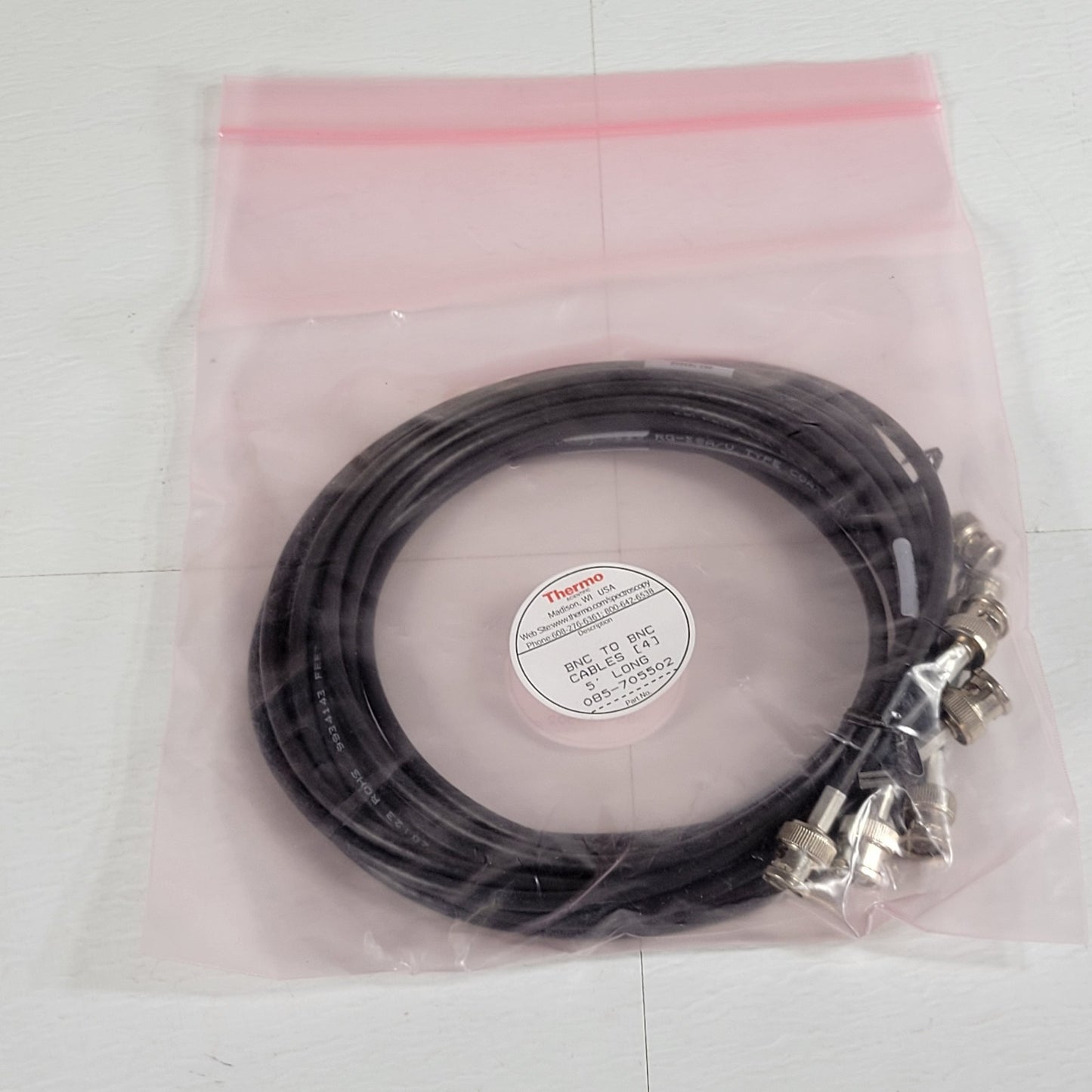 Thermo Scientific 085-705502 BNC Male to Male Coax Cables 5ft Lot of 4 FTIR