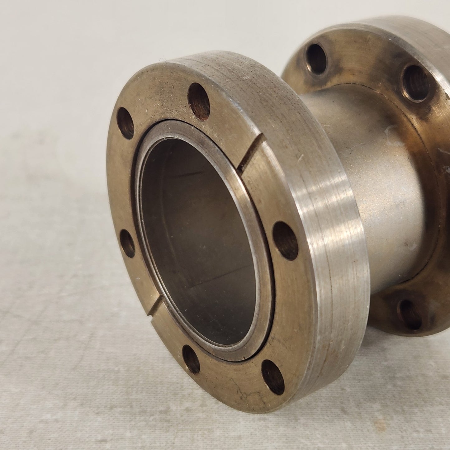 DN35CF 2.75" ConFlat UHV Straight Nipple 2-3/8" OAL 1 Rotatable 1 Fixed Vacuum