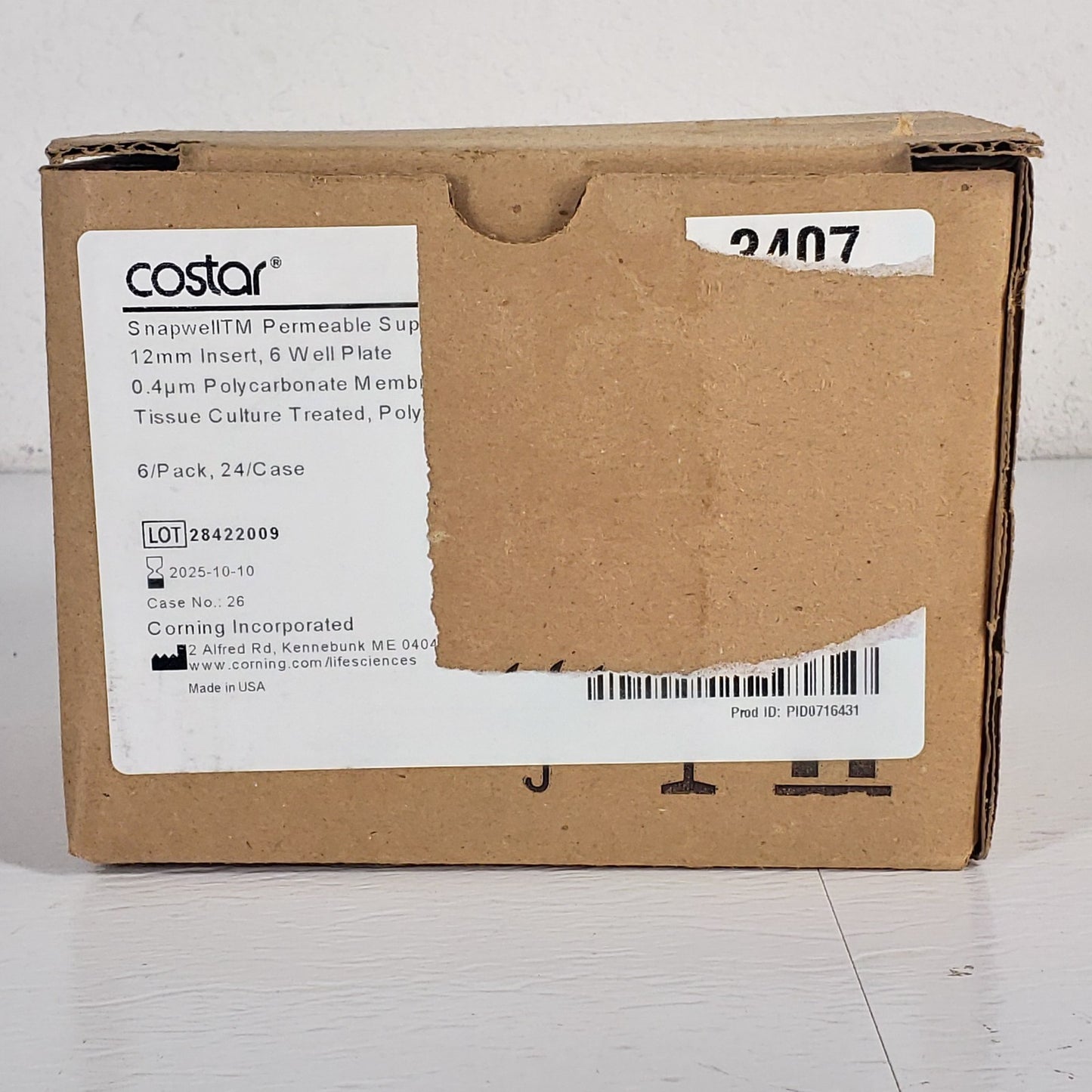CORNING 3407 Four 6-Pack 12mm Diameter Inserts, 0.4μm Pore Size, Polycarbonate