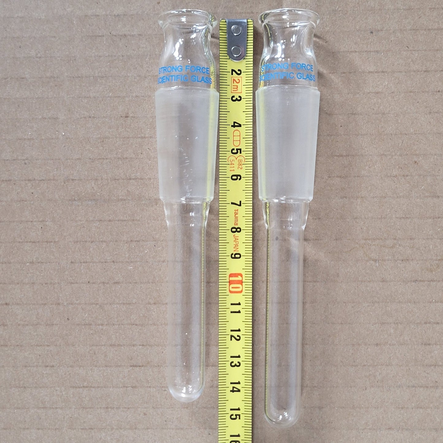 Set of 2 Unbranded Glass Thermometer Adapters 24/40 Outer Joint 145/155mm Height