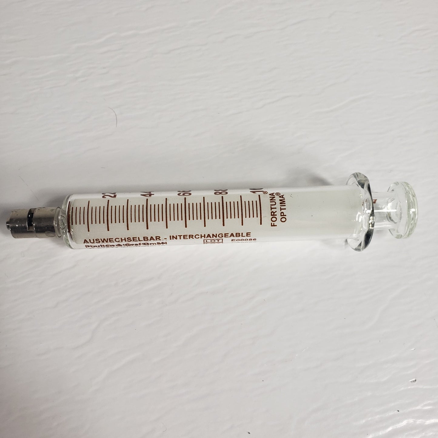 FORTUNA OPTIMA 10ml Glass Srng with Luer Lock Tip for Secure Connections