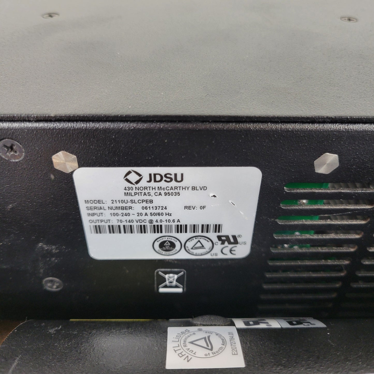 JDS Uniphase Ultra Laser 2218-010SLCPEB w/ Power Supply Controller 2110U-SLCPEB