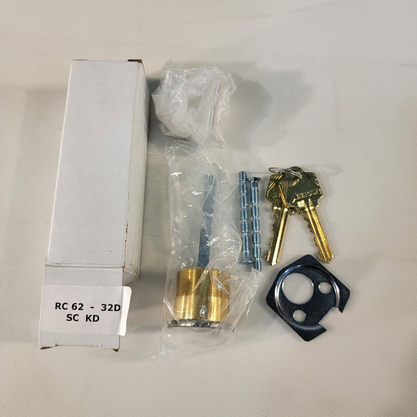 Arrow RC62 32D Rim Mortise Cylinder w/ Keys SC KD