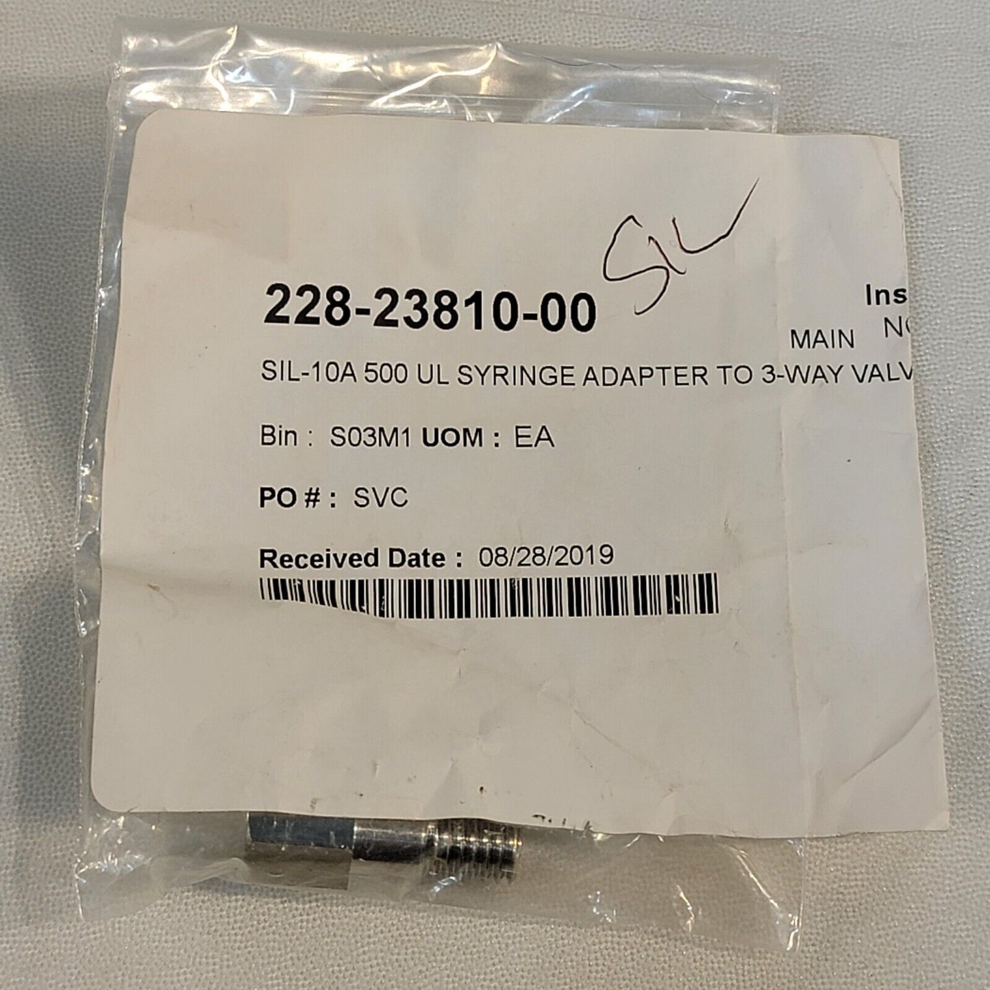 Shimadzu 228-23810-00 Syringe Adapter 500uL to 3-Way Valve on SIL-10A/AF/AP