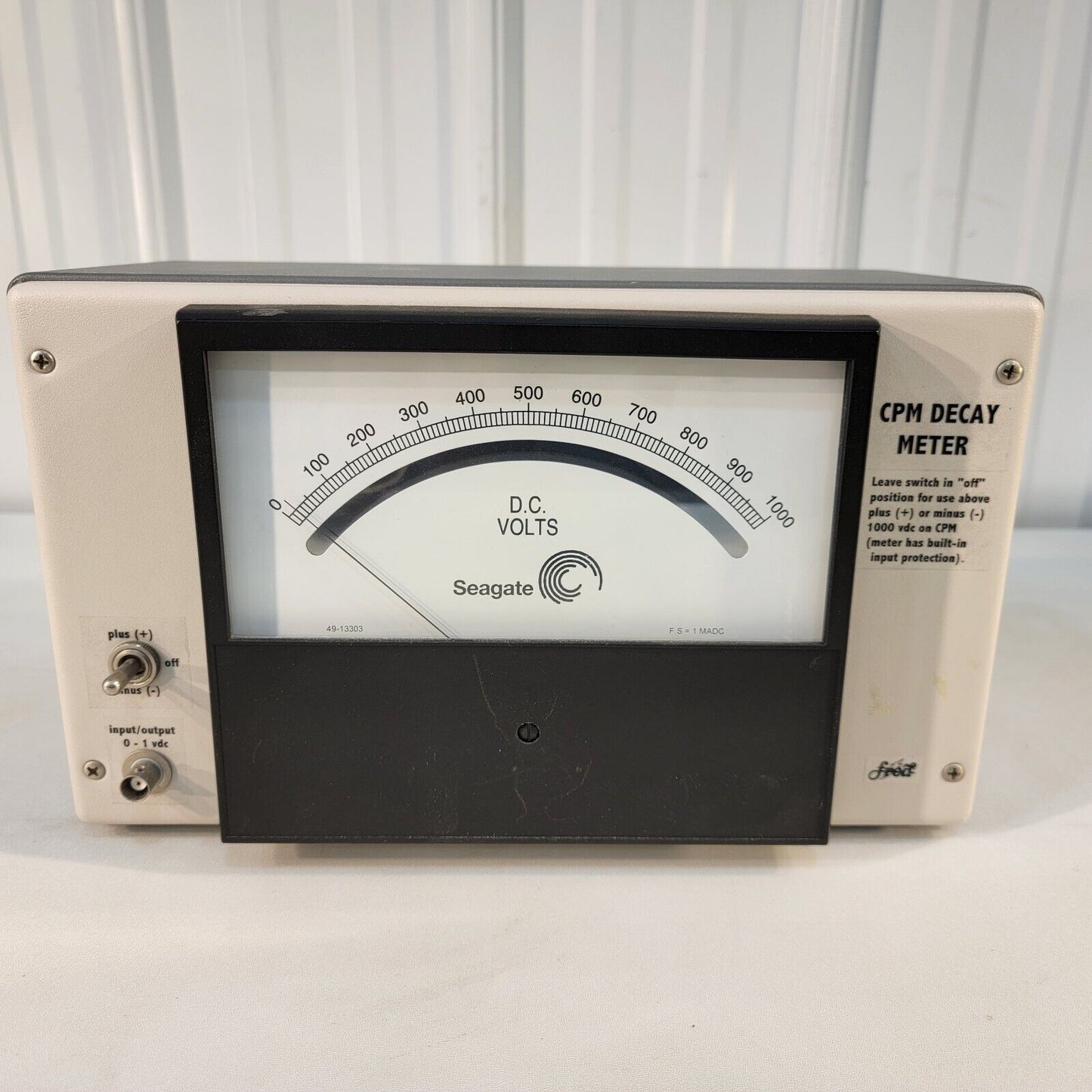 Seagate Fred CPM Charged Plate Meter Decay Monitor 1 kV DC Pass Through Passive