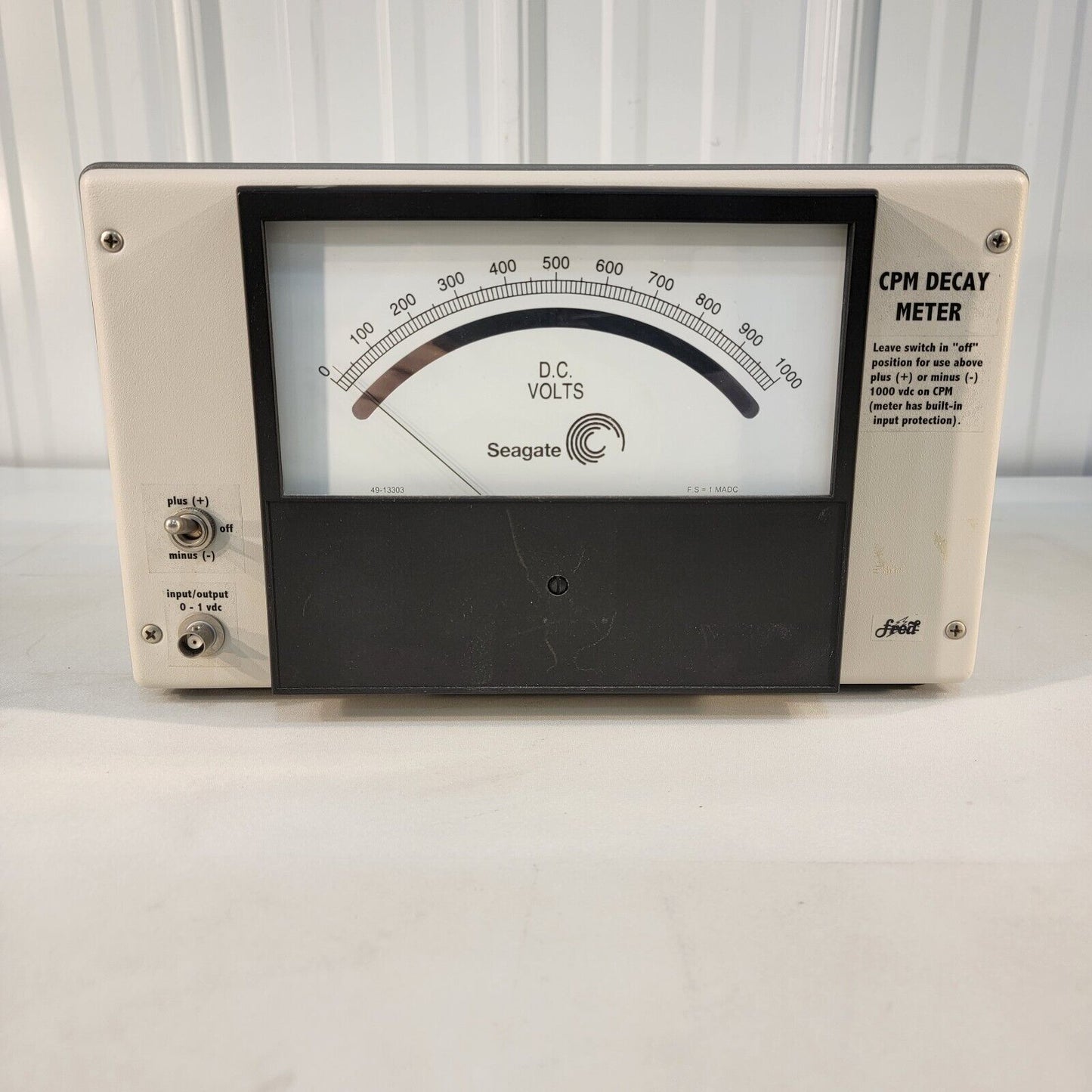 Seagate Fred CPM Charged Plate Meter Decay Monitor 1 kV DC Pass Through Passive