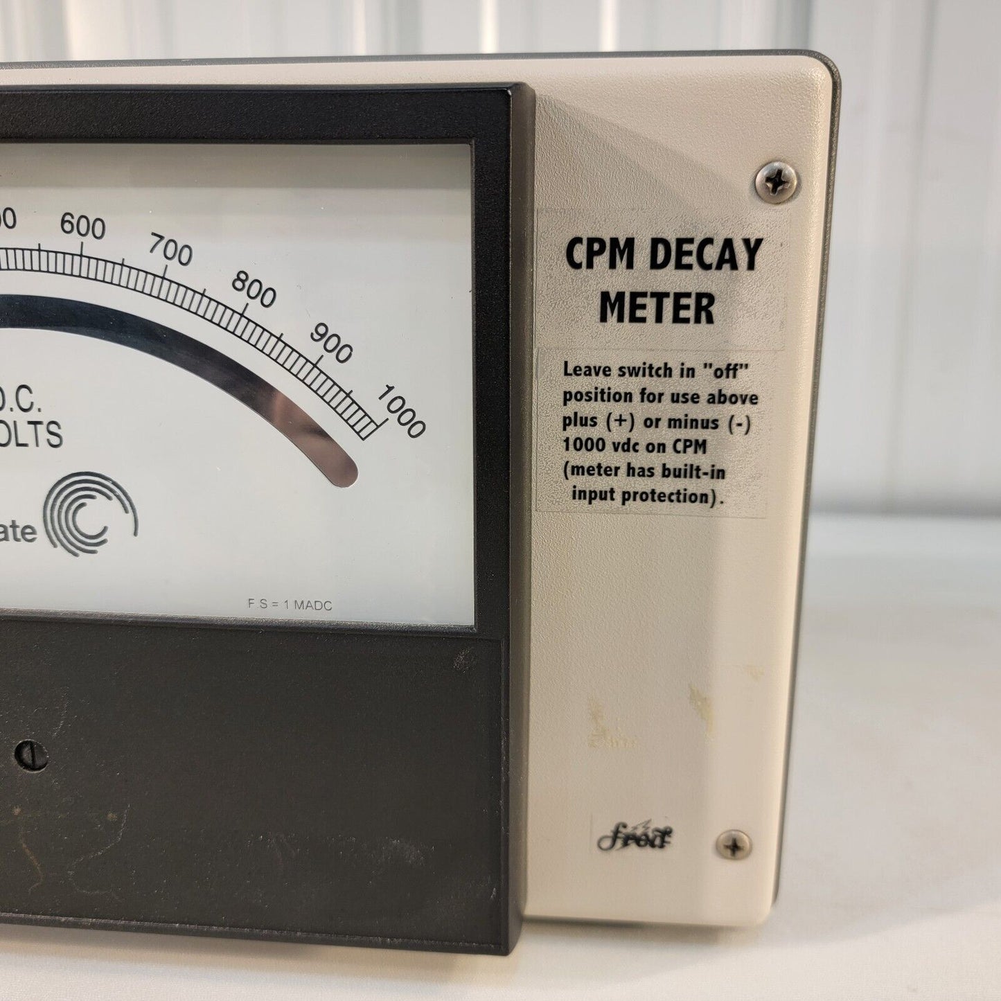 Seagate Fred CPM Charged Plate Meter Decay Monitor 1 kV DC Pass Through Passive