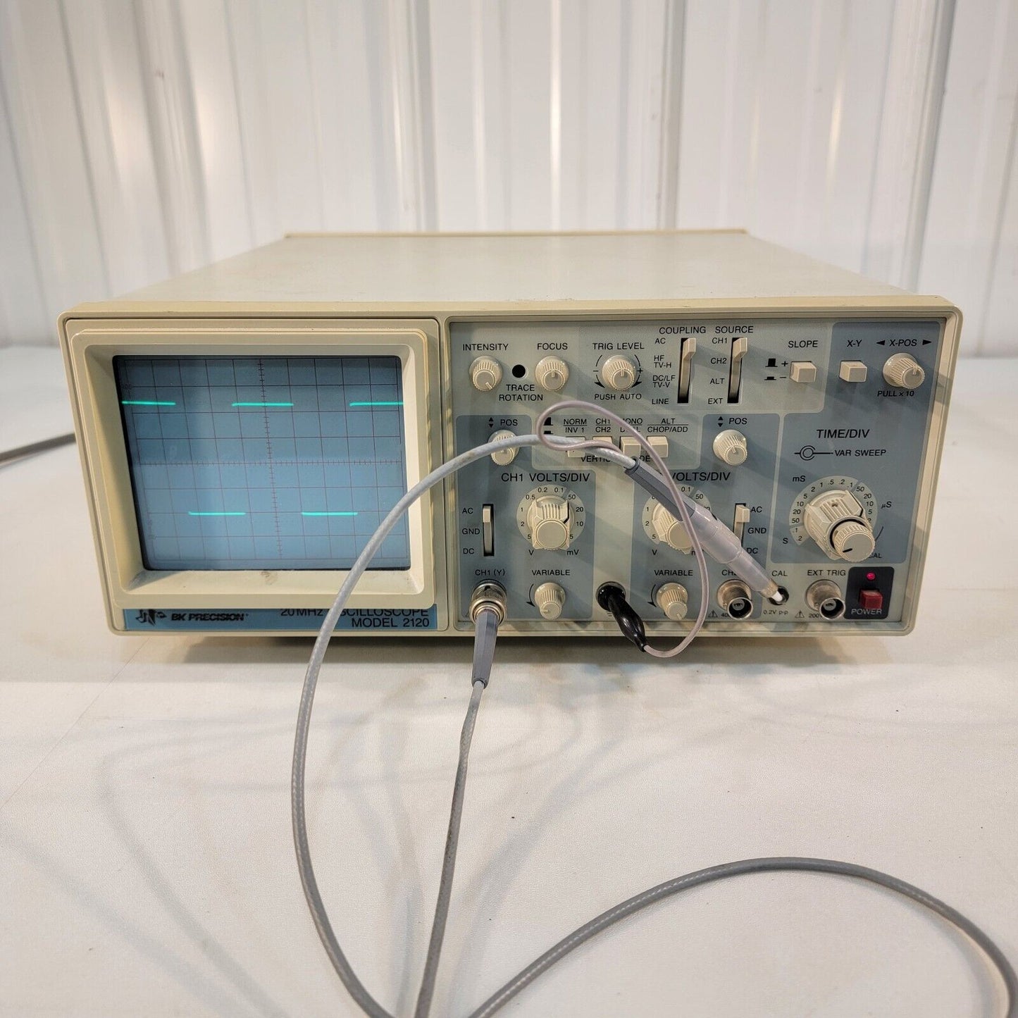 Tested Works Vintage BK Precision 2120 Dual Channel 20 MHz Analog Oscilloscope