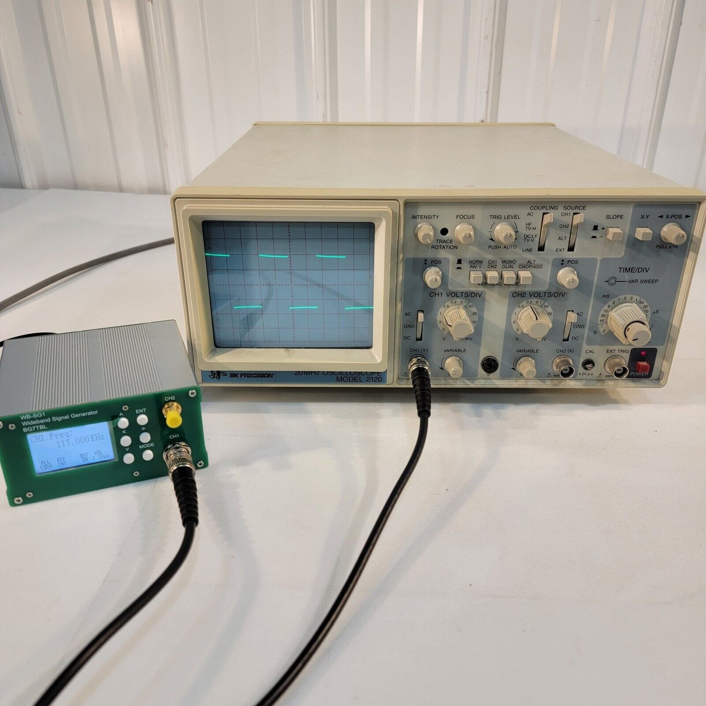 Tested Works Vintage BK Precision 2120 Dual Channel 20 MHz Analog Oscilloscope