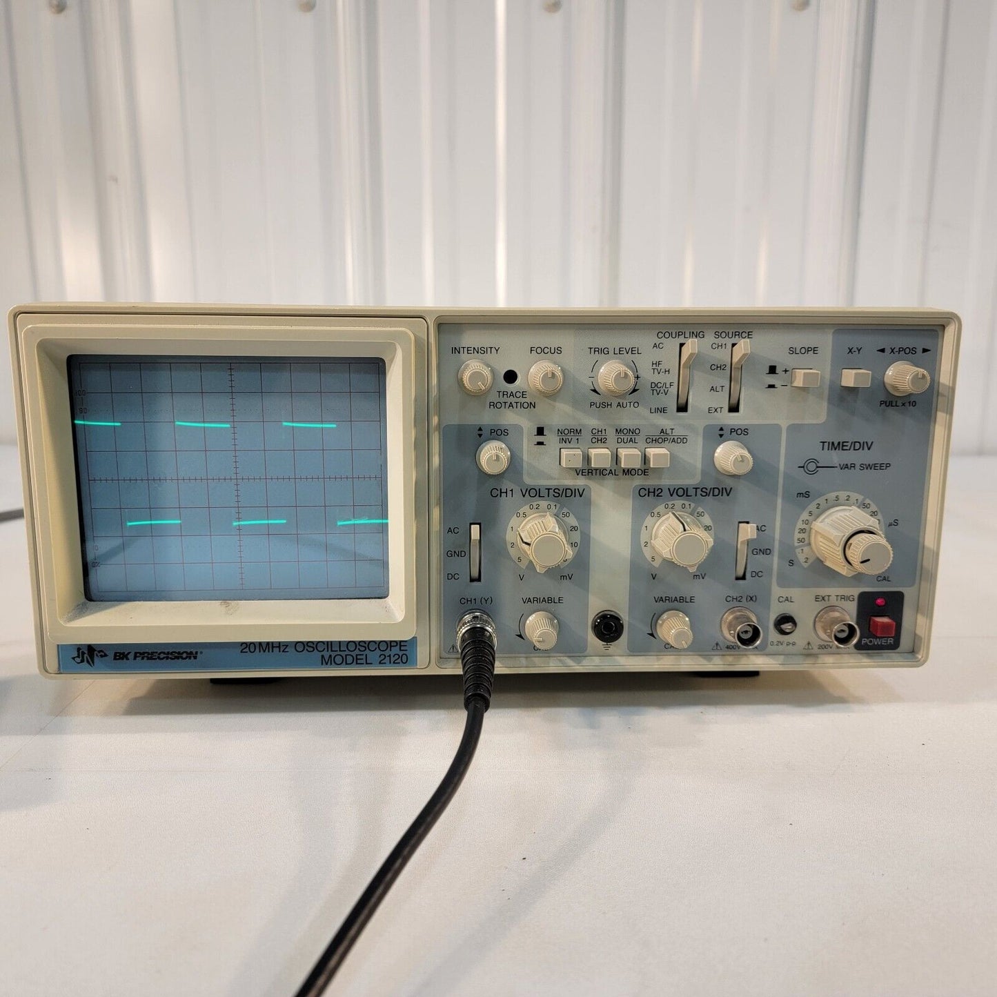 Tested Works Vintage BK Precision 2120 Dual Channel 20 MHz Analog Oscilloscope