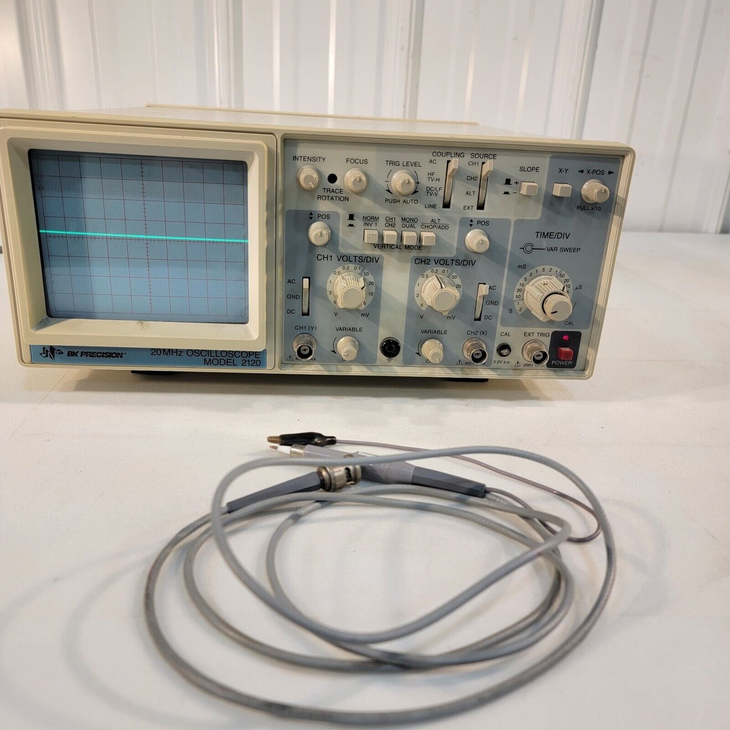Tested Works Vintage BK Precision 2120 Dual Channel 20 MHz Analog Oscilloscope