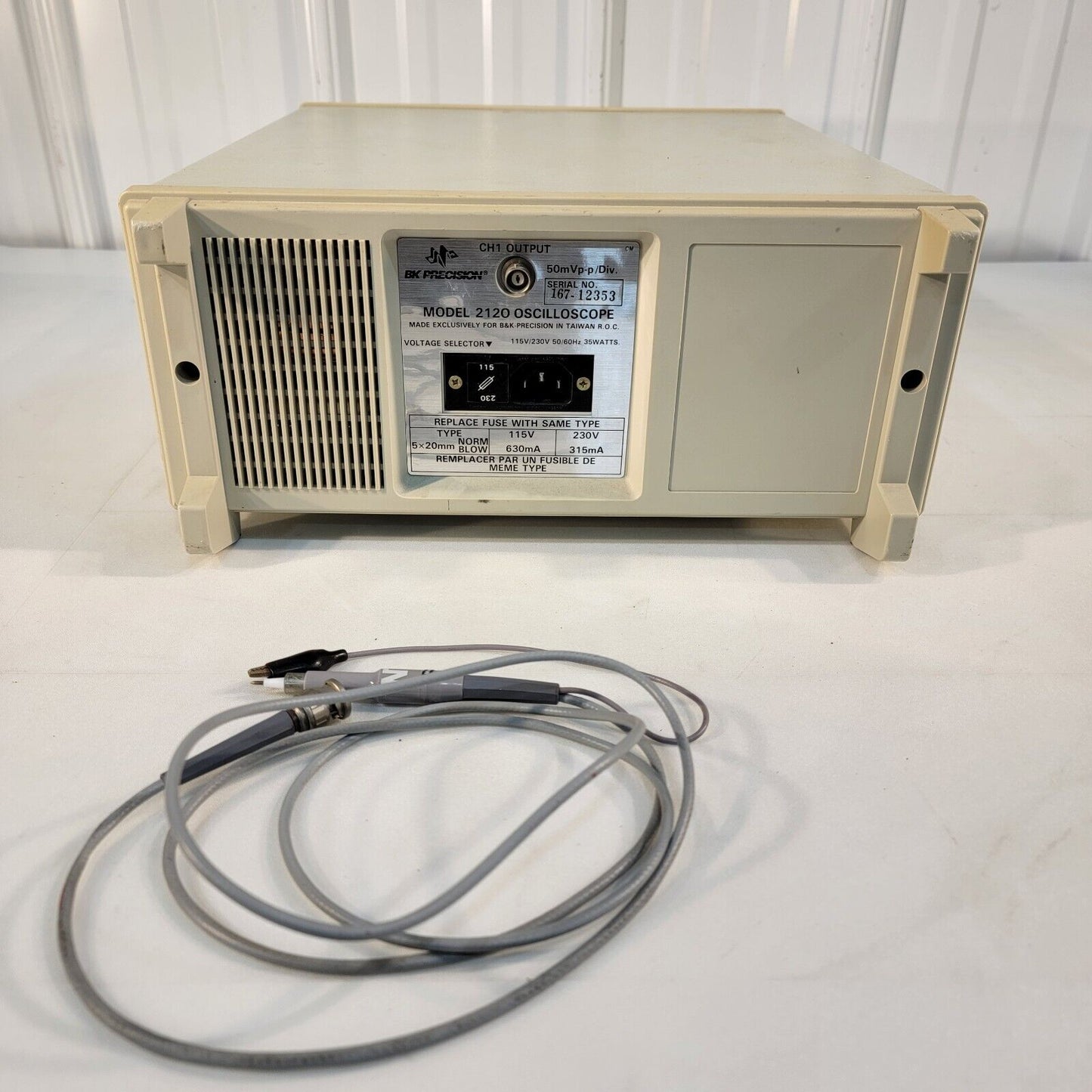 Tested Works Vintage BK Precision 2120 Dual Channel 20 MHz Analog Oscilloscope