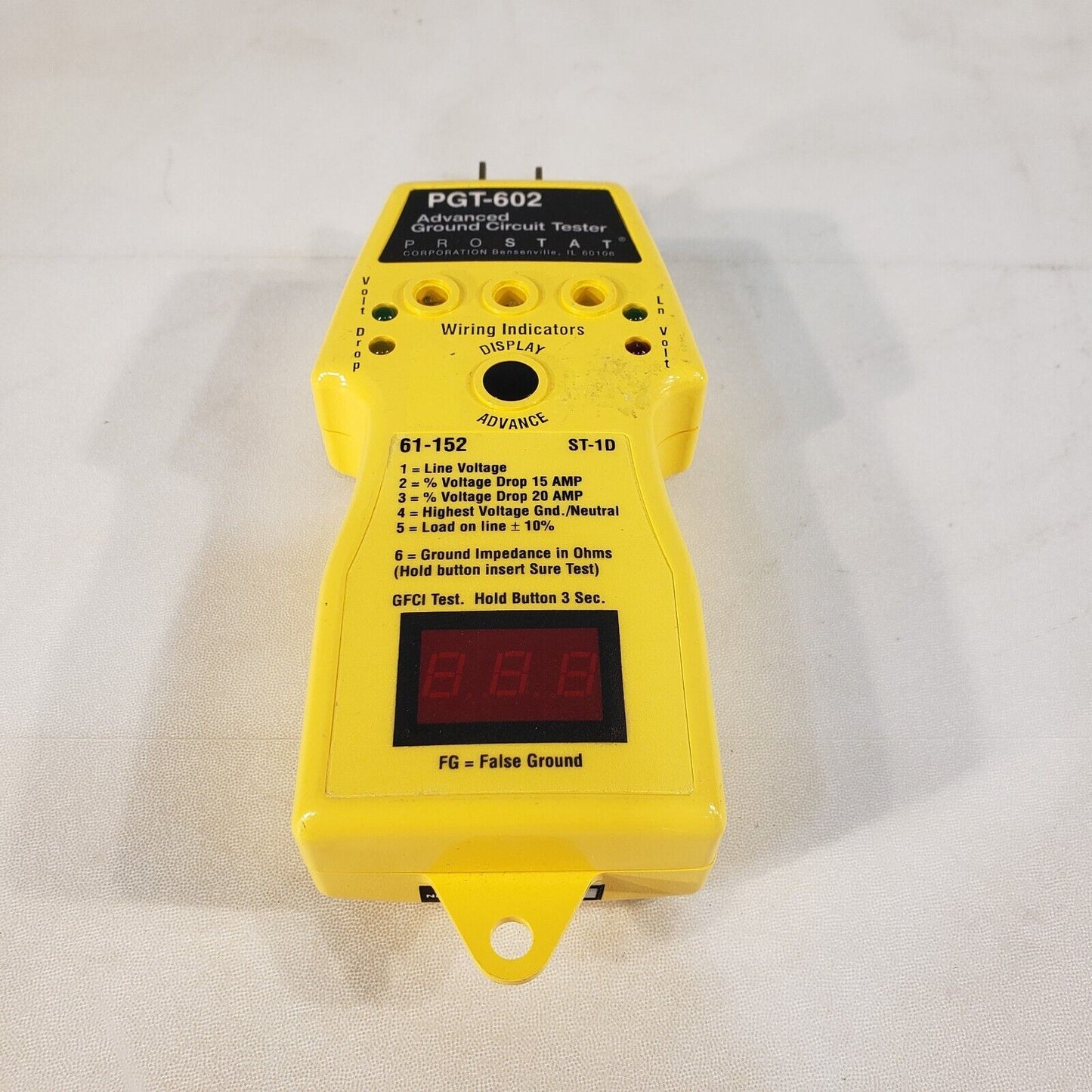 Prostat PGT-602 120V 6W 20A Advanced Ground Circuit Tester