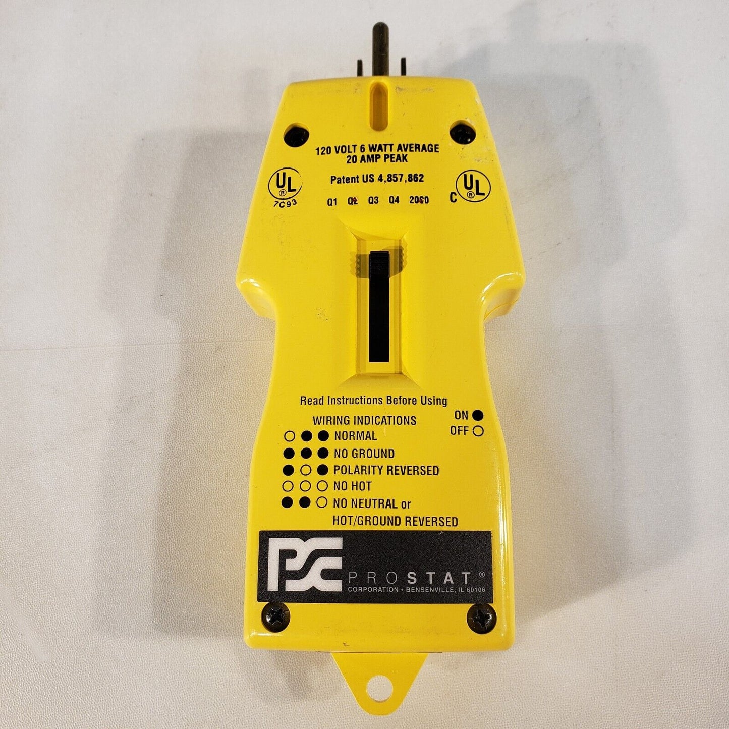 Prostat PGT-602 120V 6W 20A Advanced Ground Circuit Tester