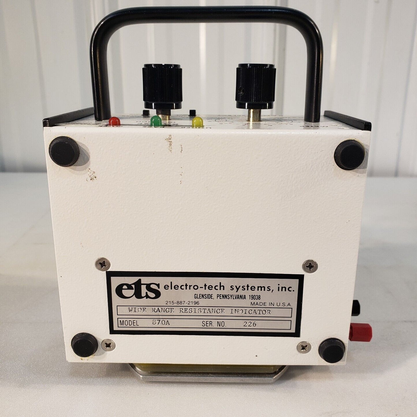 Electro-Tech Wide Range Resistance Indicator 870 w/ Surface Resistance Probe Kit