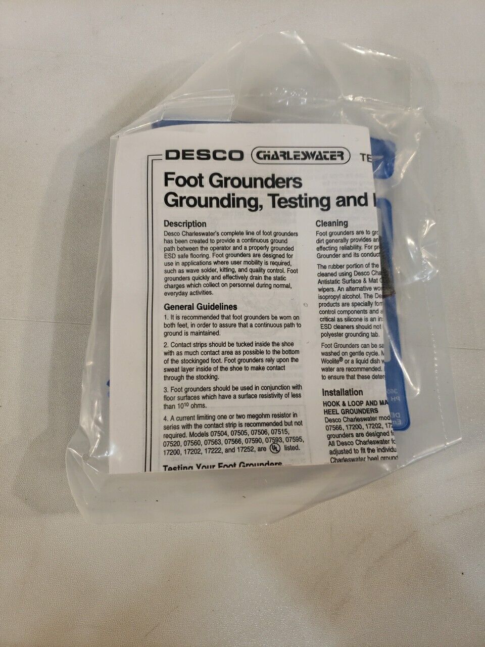 Desco 17200 Foot Ground Heel With 1 Meg Resistor