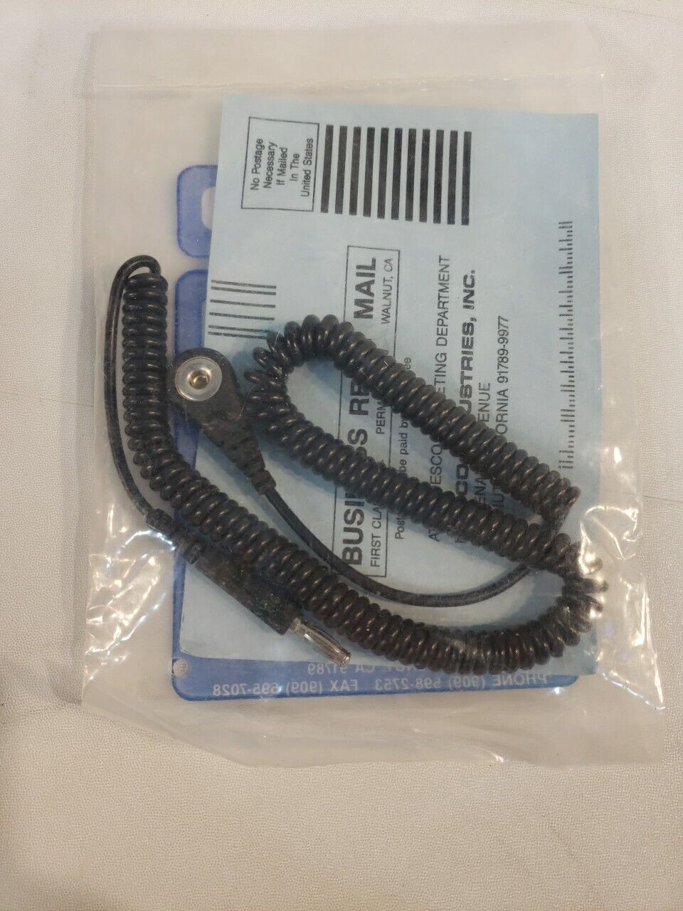 Desco 9480 Ground Cord Wriststrap 6ft Coil ESD Electrostatic Discharge Safety