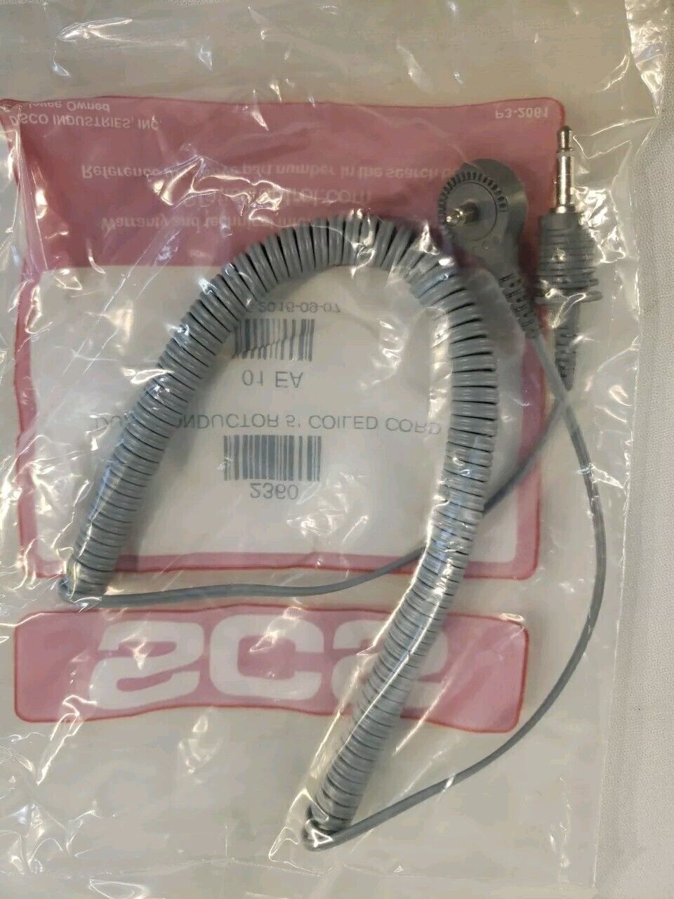 Desco 2360 SCS Dual Conductor 5ft Coiled Cord Esd Electrostatic Safety