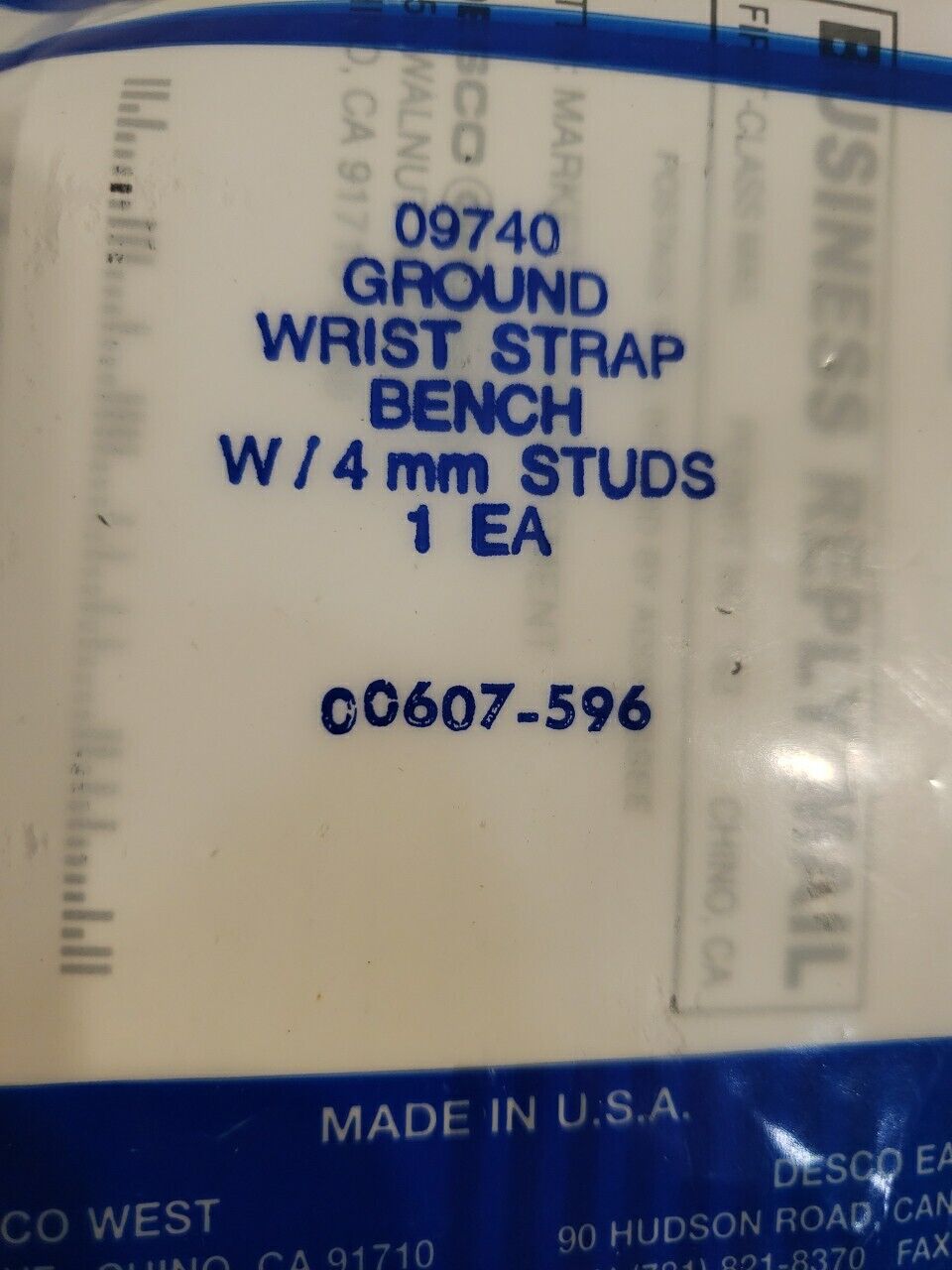 Desco 09740 Ground Wrist Strap Bench W/ 4mm Studs Electrostatic ESD Safety
