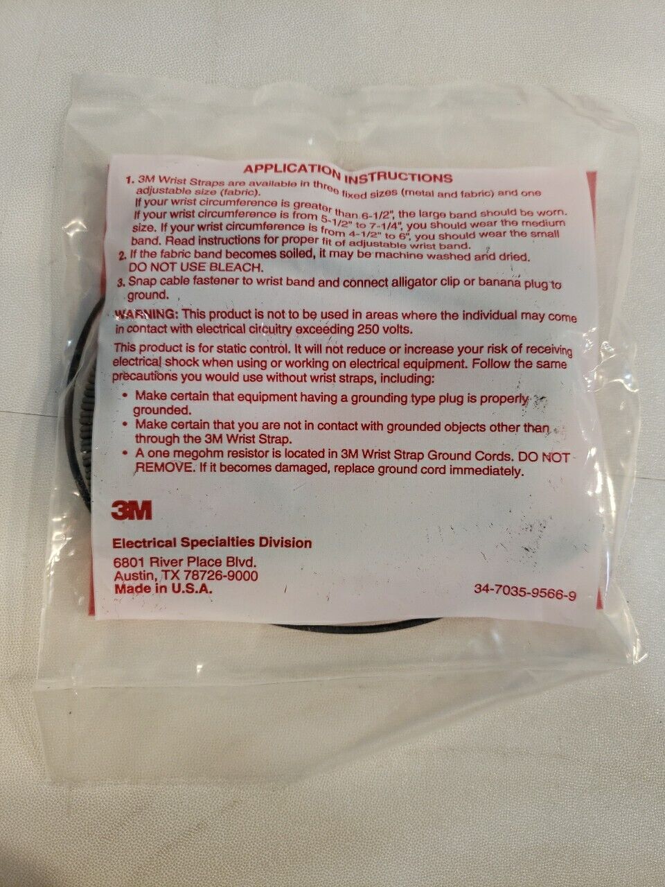 3M 2370 Dual Conductor Coiled Cords 10ft Electrostatic Discharge ESD Safety
