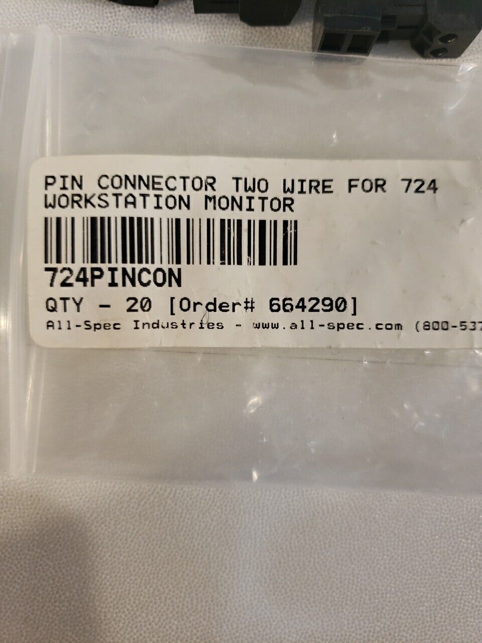 All-Spec Industries Pin Connector Two Wire For 724 Workstafion Monitor 11 Count