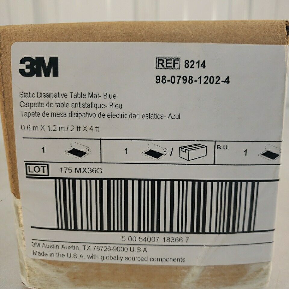 3M 8214 Static Dissipative Table Mat 2ft x 4ft Electrostatic Discharge Grounding