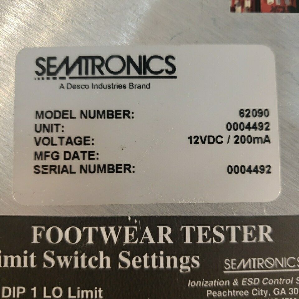 Semtronics EN652 62090 Footwear Tester 2 Electrostatic Discharge Ground Safety