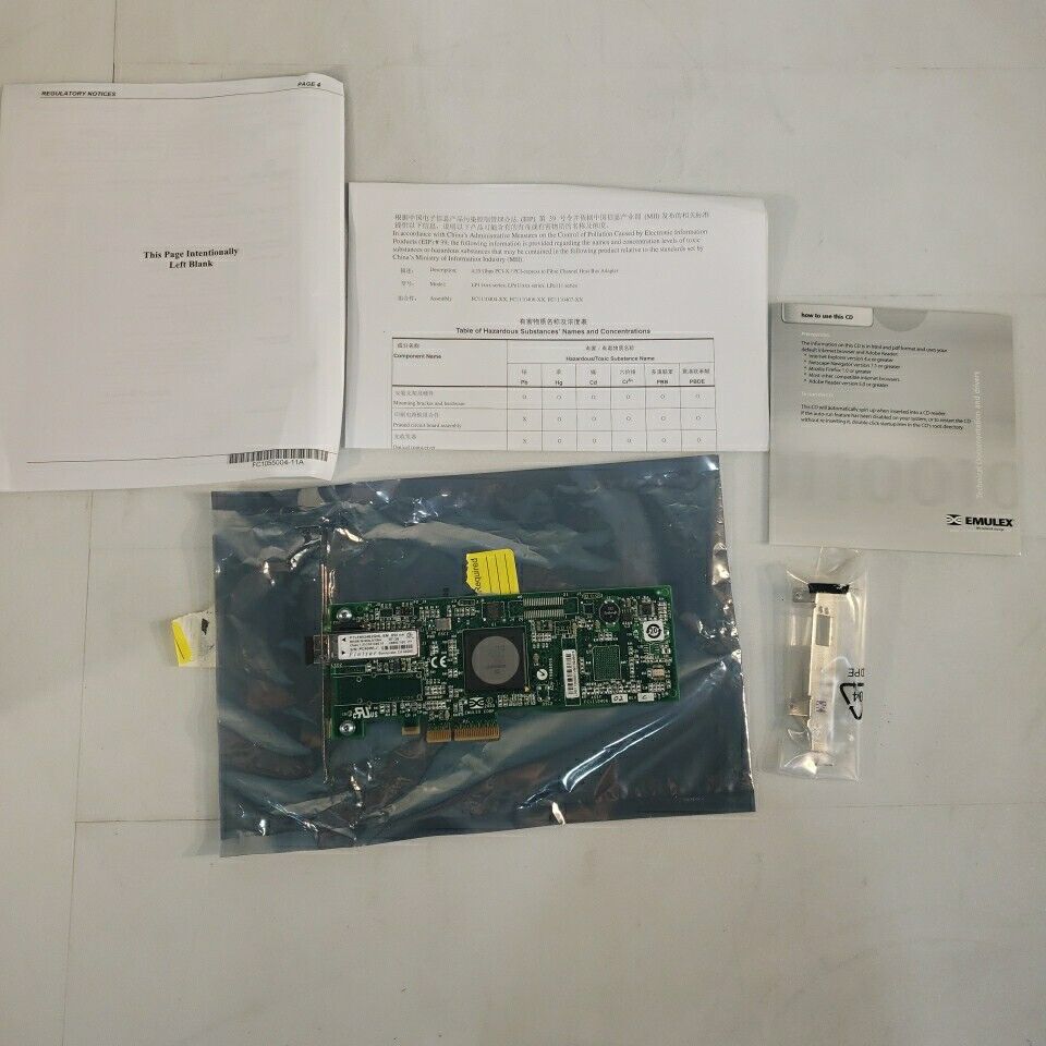 Emulex LPE11000-M4 Lightpulse 4gb Single Port Fibre Channel Host PCI-E