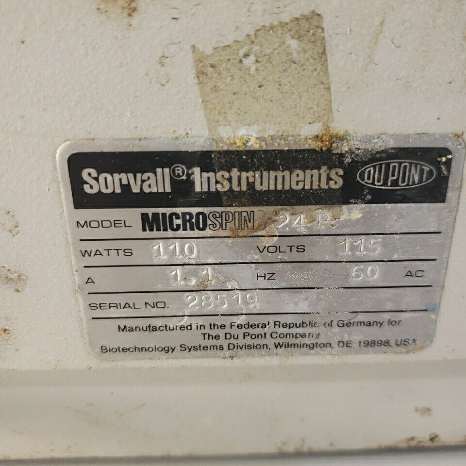 Sorvall Du Pont MicroSpin 24P Microcentrifuge centrifuge Fixed Angle Rotor