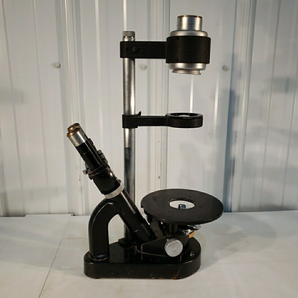 Ernst Leitz Wetzlar Microscope 562958 3.5/6/10:1 Vintage Germany Inverted