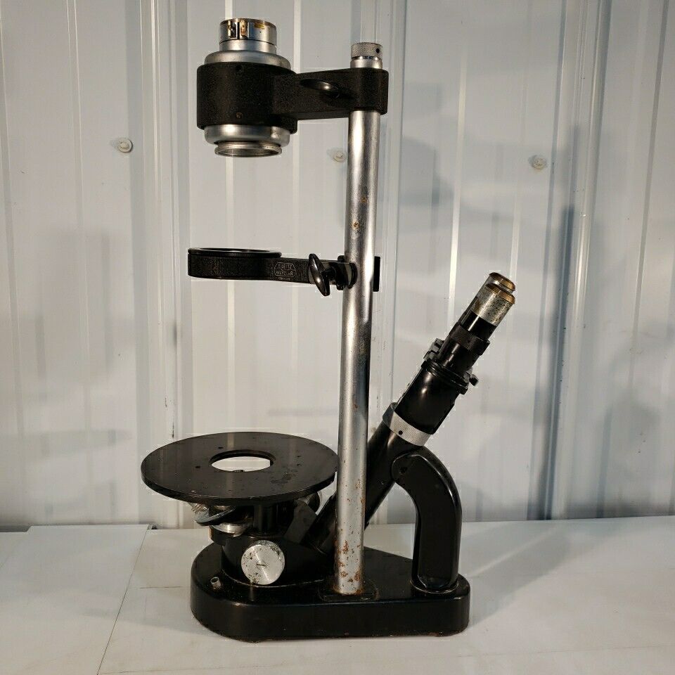 Ernst Leitz Wetzlar Microscope 562958 3.5/6/10:1 Vintage Germany Inverted