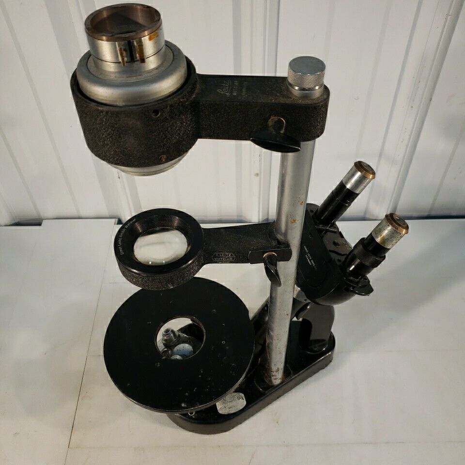 Ernst Leitz Wetzlar Microscope 562958 3.5/6/10:1 Vintage Germany Inverted
