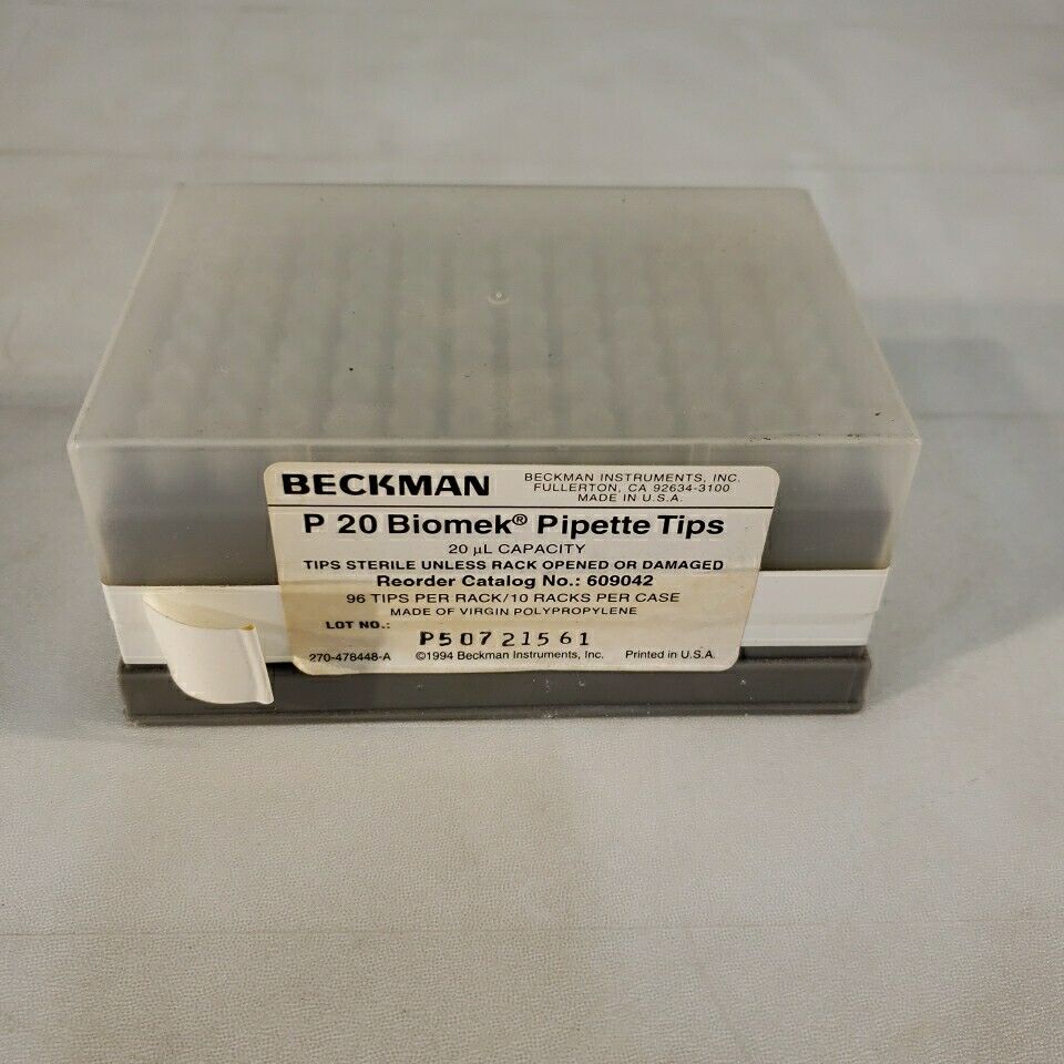 Beckman P 20 Biomek Pipette Tips 20uL 96 Tips/Rack Polypropylene