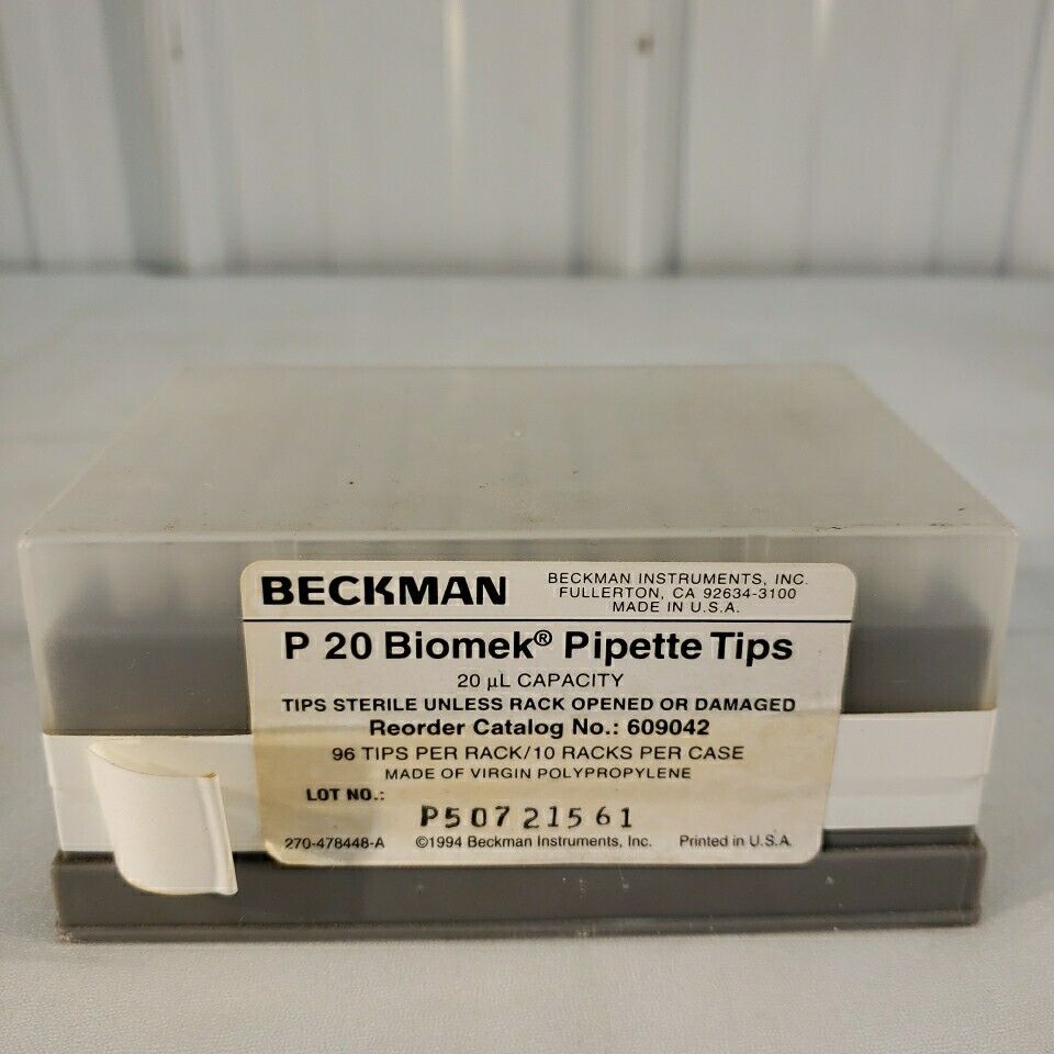 Beckman P 20 Biomek Pipette Tips 20uL 96 Tips/Rack Polypropylene