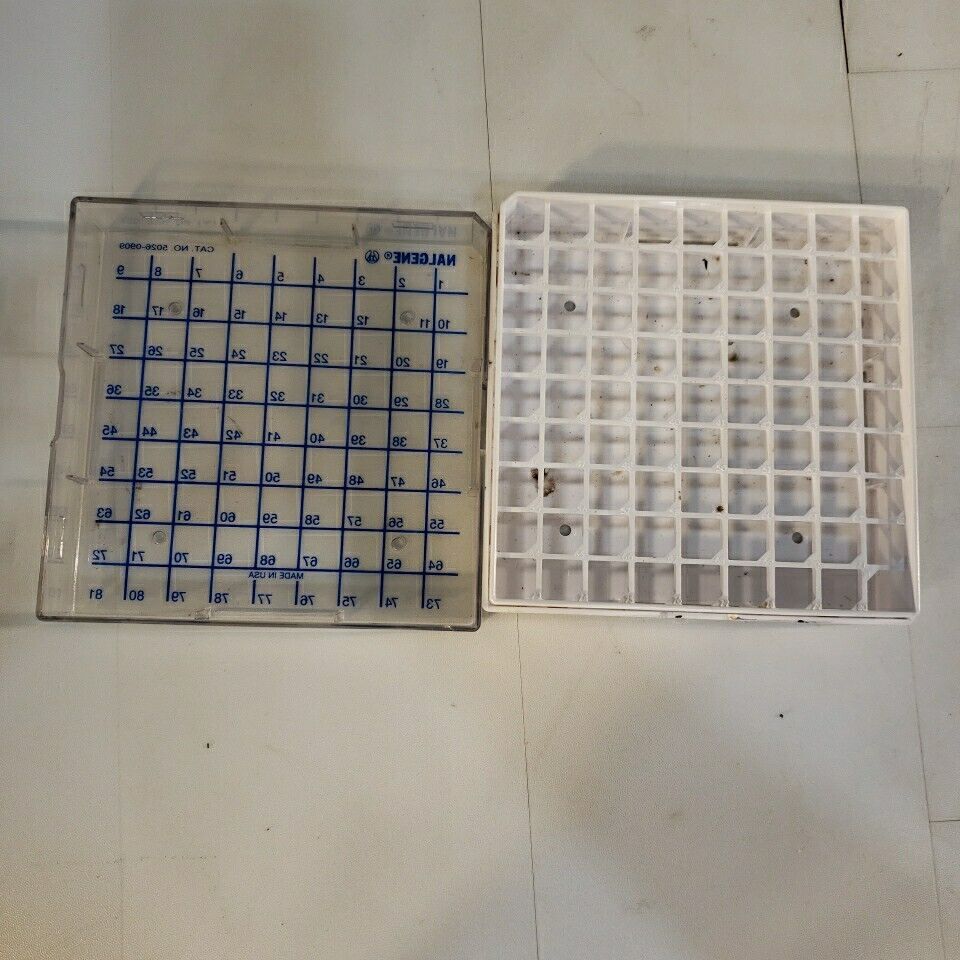 Nalgene 5026-0909 CryoBox 81-Place Cryogenic Vial Storage Box 1.2 & 2.0mL Clear