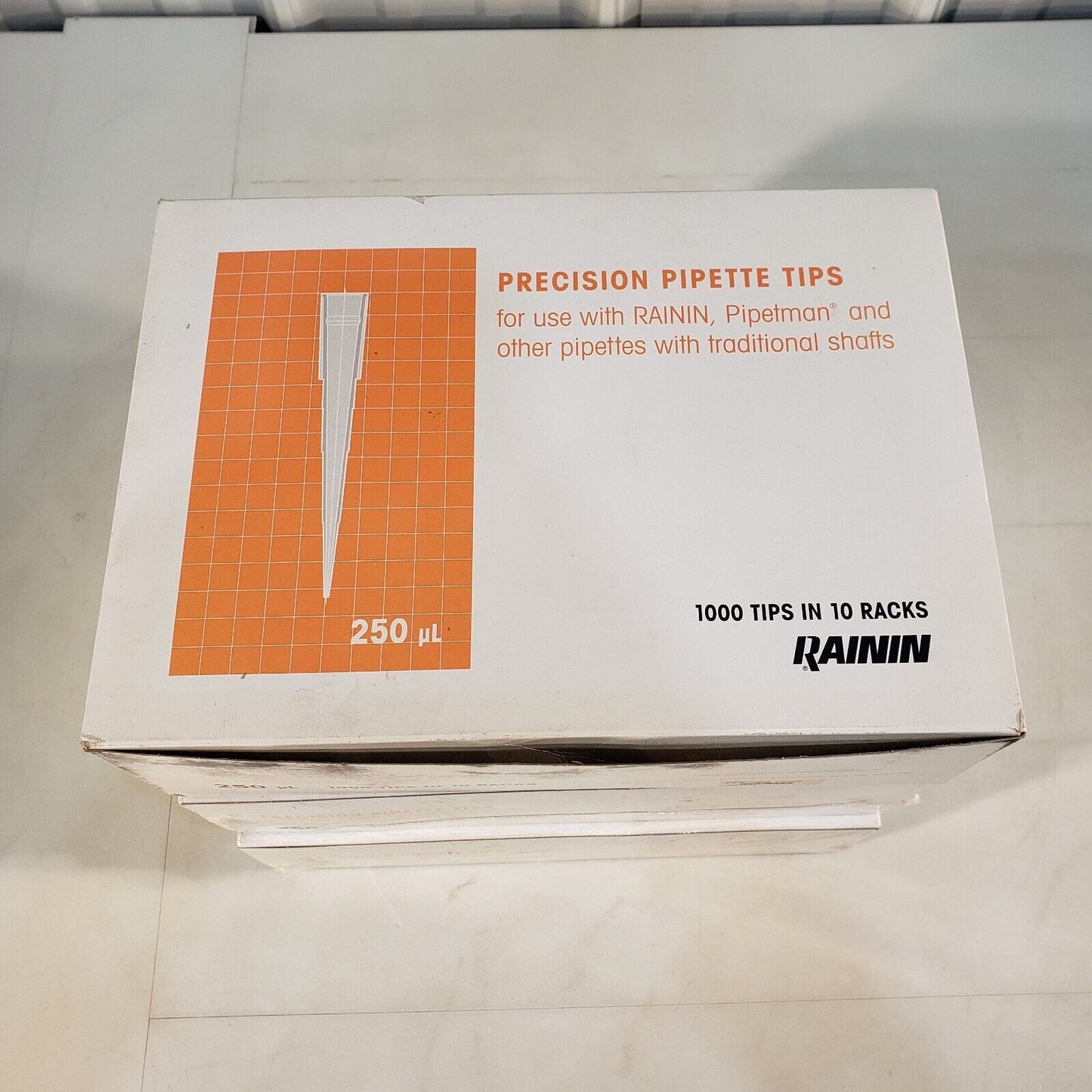 Case of Rainin RT-20 Pipette Tips 250uL Tip 1000 Tips In 10 Racks NOS New Old St