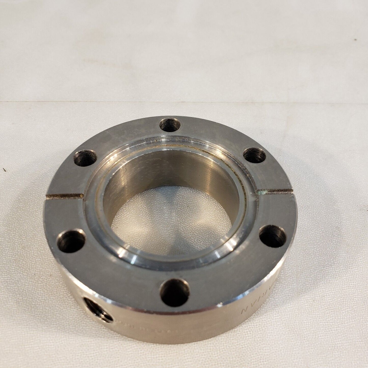 Varian 2.75" DN35CF Double Sided Flange w/ Side Port Fitting High Vacuum SS
