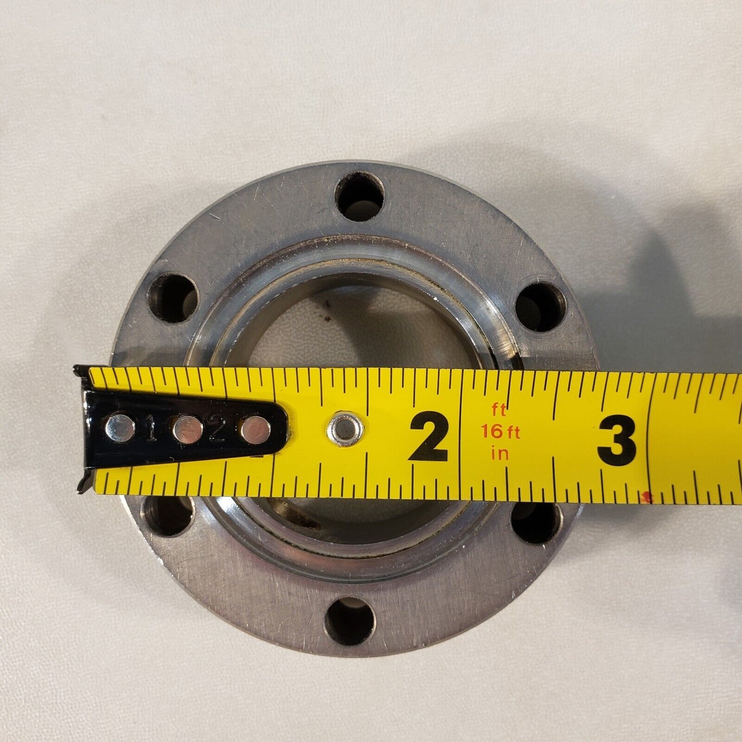 Varian 2.75" DN35CF Double Sided Flange w/ Side Port Fitting High Vacuum SS