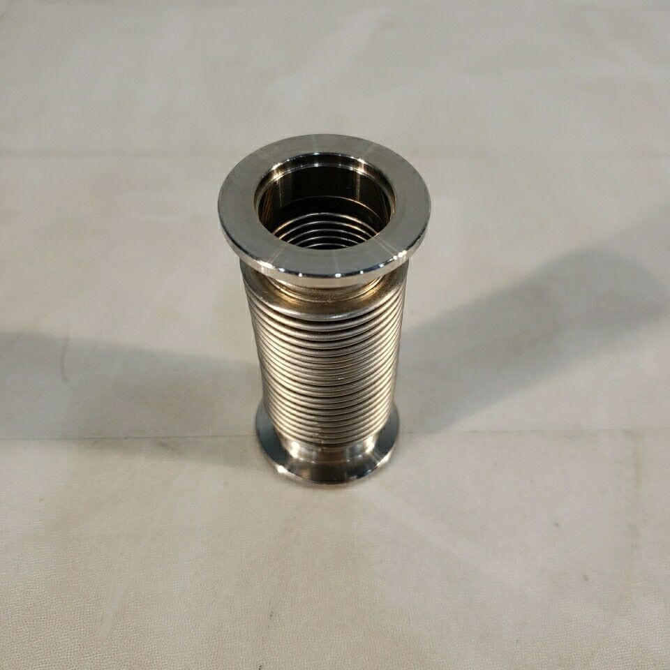 KF25 NW25 QF25 Bellows Nipple 3-3/8" Length High Vacuum Stainless Steel