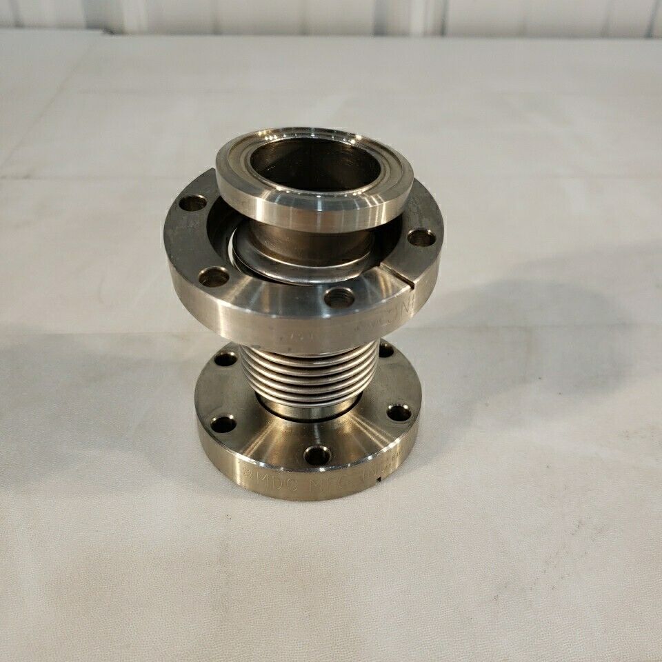 MDC 2.75" DN35CF Flex Bellows Nipple 3-7/16" Length High Vacuum Stainless Steel