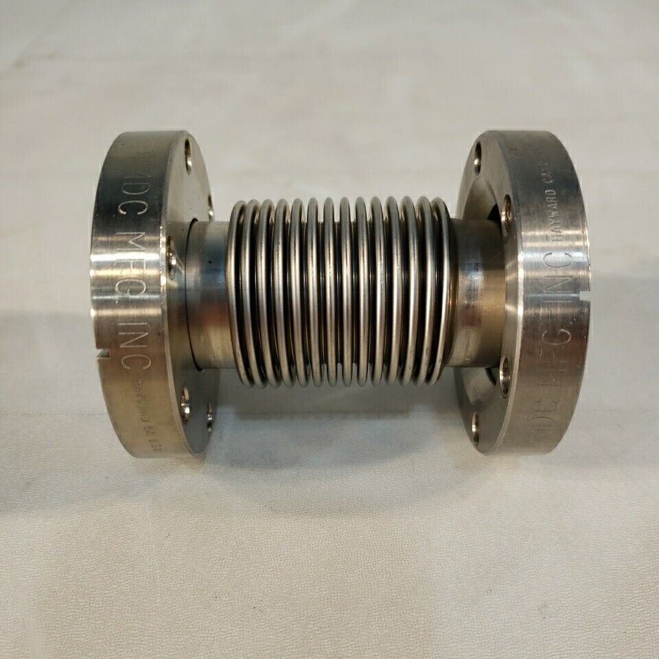 MDC 2.75" DN35CF Flex Bellows Nipple 3-7/16" Length High Vacuum Stainless Steel