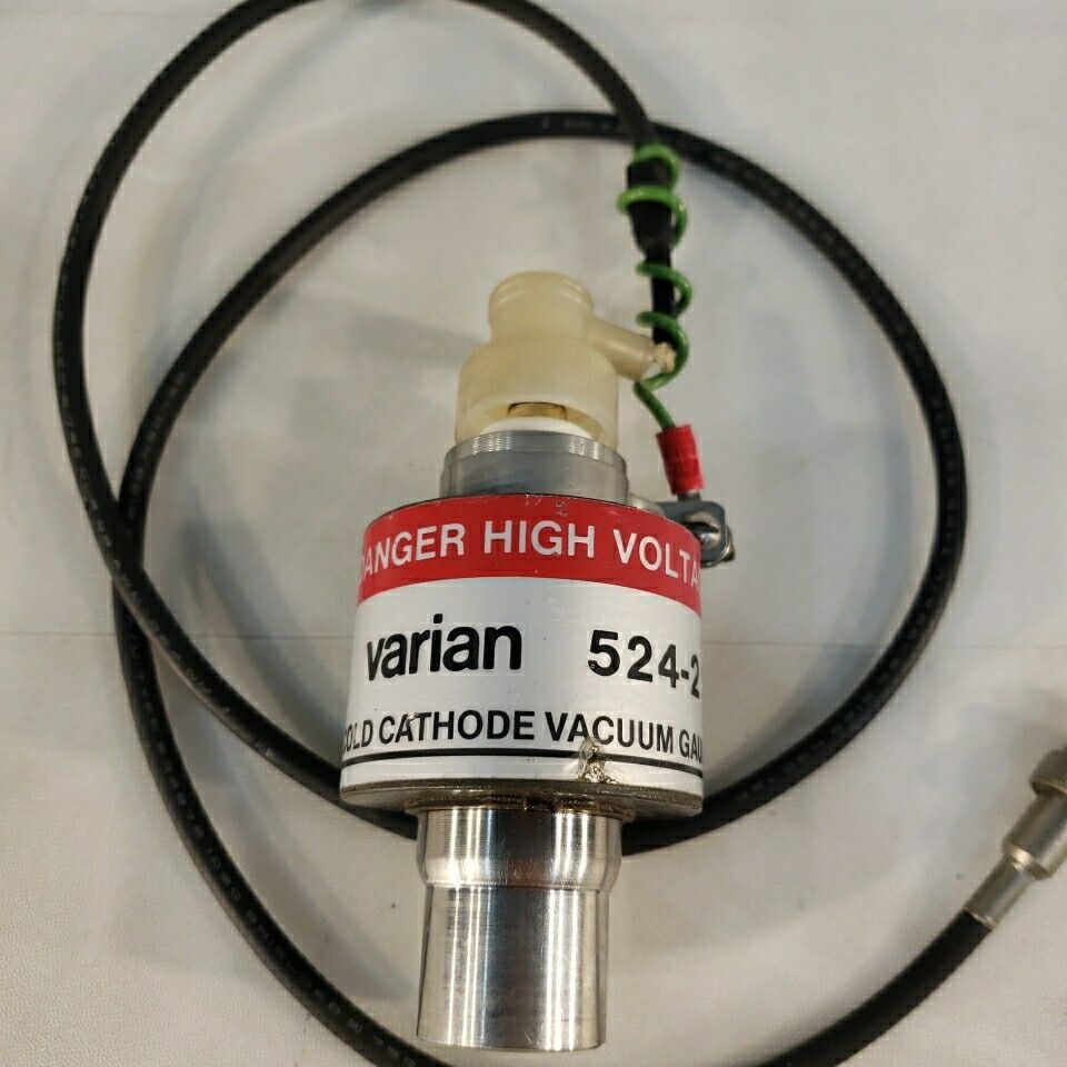 Varian 524-2 Cold Cathode Vacuum Gauge w/ Tube Fitting 1" Diameter High Vacuum
